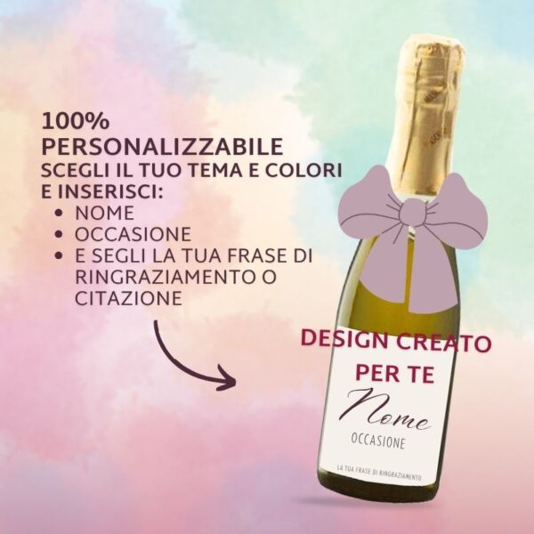 Mini Prosecco Personalizzato con Sticker e Nastro | 200ml