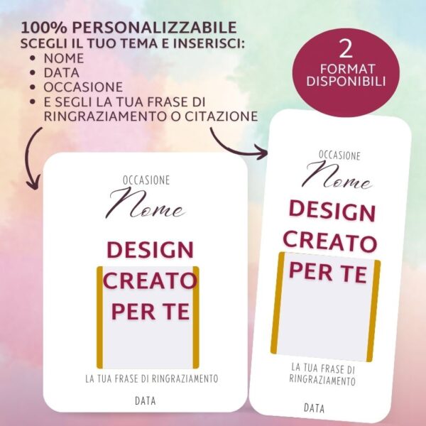 Segnaposto Rettangolare con Cioccolatino | Medio (7×9 cm o 5×10 cm)