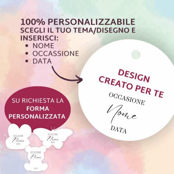 Tag Bomboniere 5,5 cm | Set da 10 Pezzi