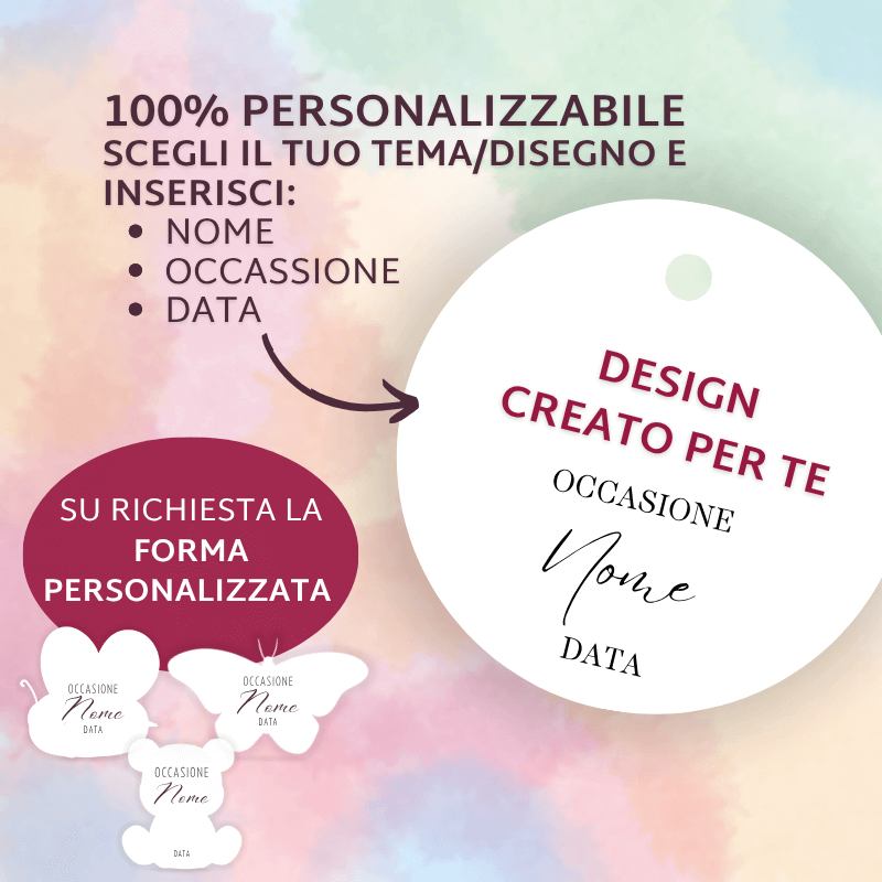 Tag Bomboniere 5,5 cm | Set da 10 Pezzi - immagine 2