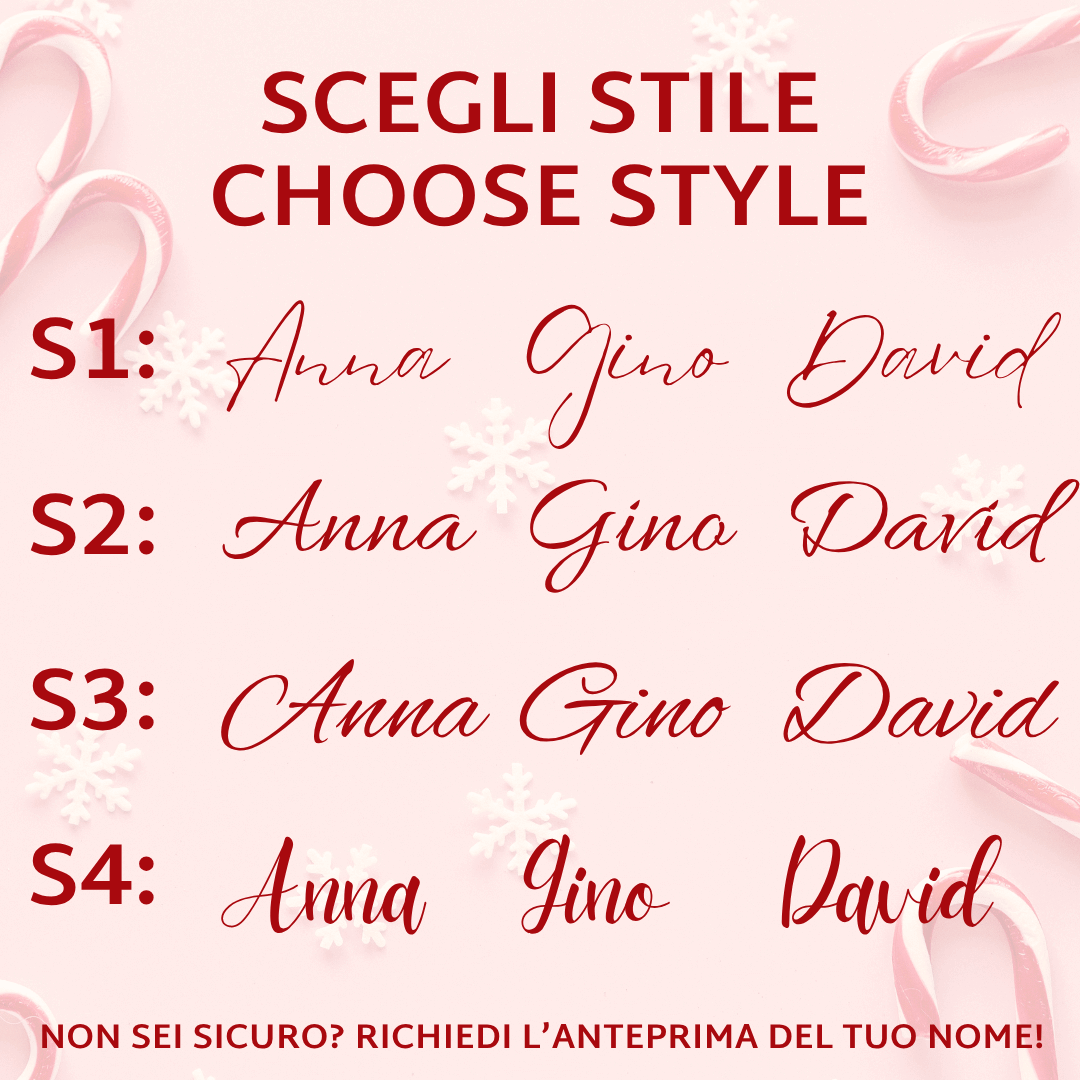 Calza Natalizia Personalizzata Rossa | Lettera Dorata + Nome Bianco - immagine 5